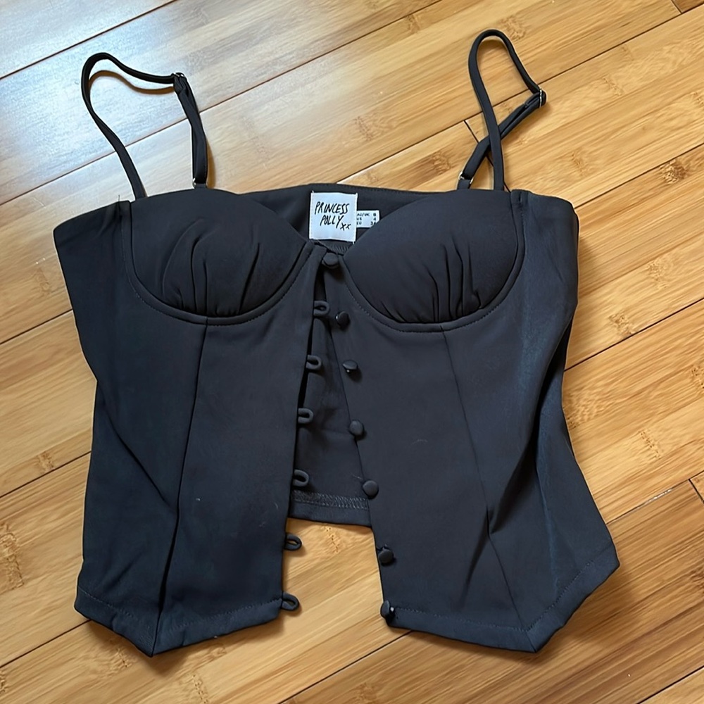 Princess Polly Black Bustier Tank Top